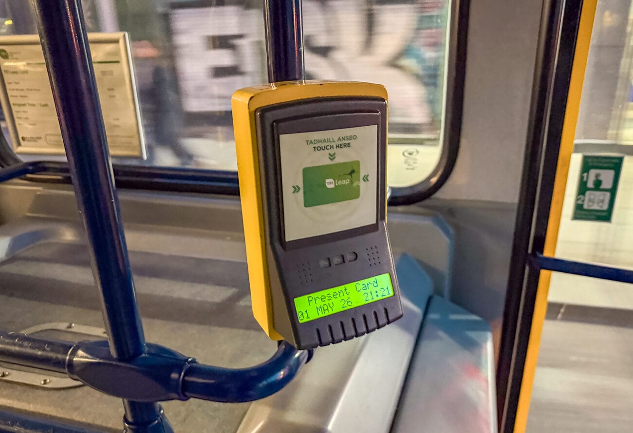 Czytnik Leap Card w autobusie w Dublinie
