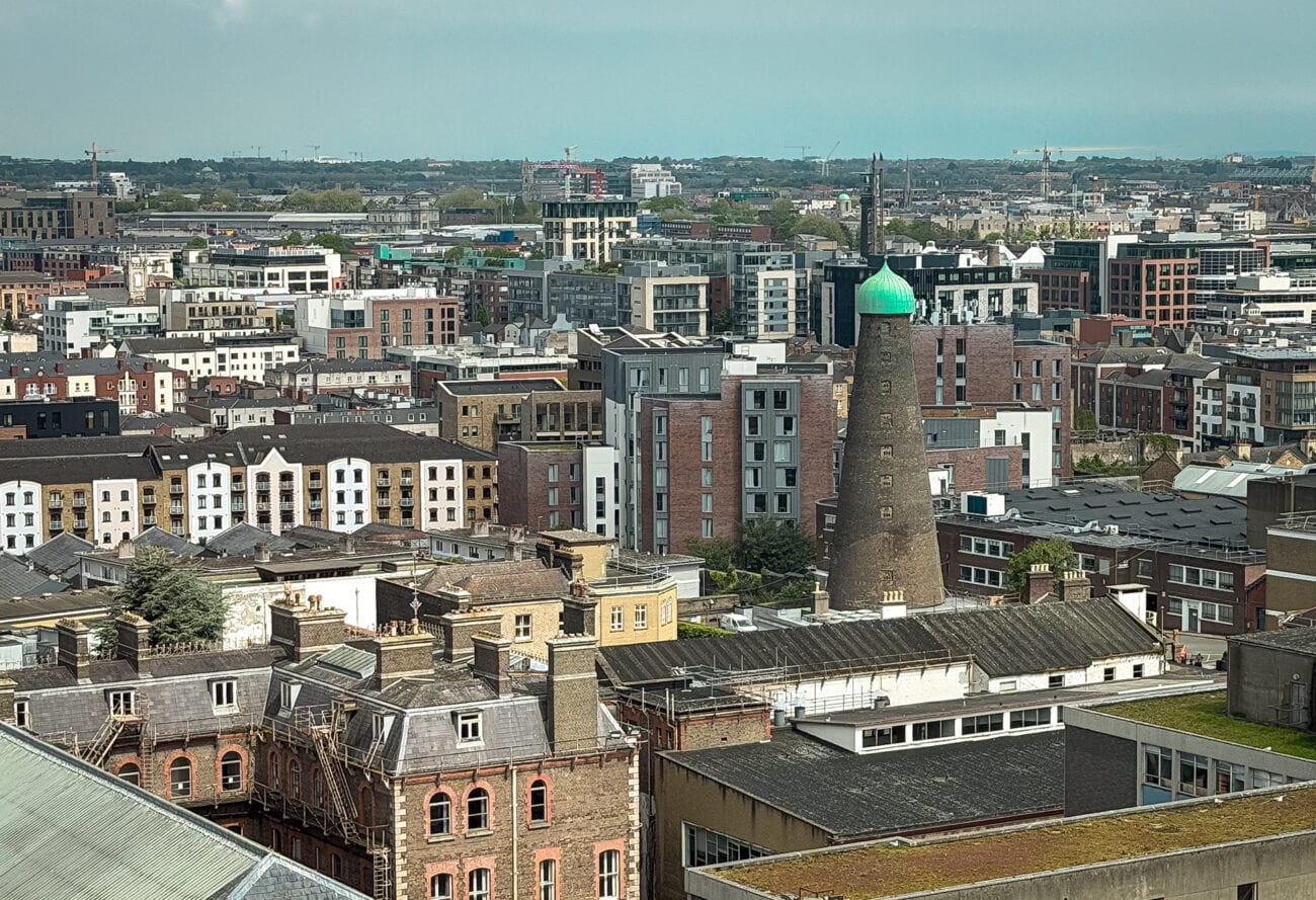 Widok z Gravity Bar w Guinness Storehouse na Dublin
